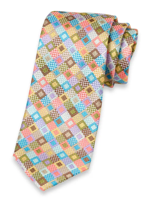 Geometric Woven Silk Tie sold by Paul Fredrick