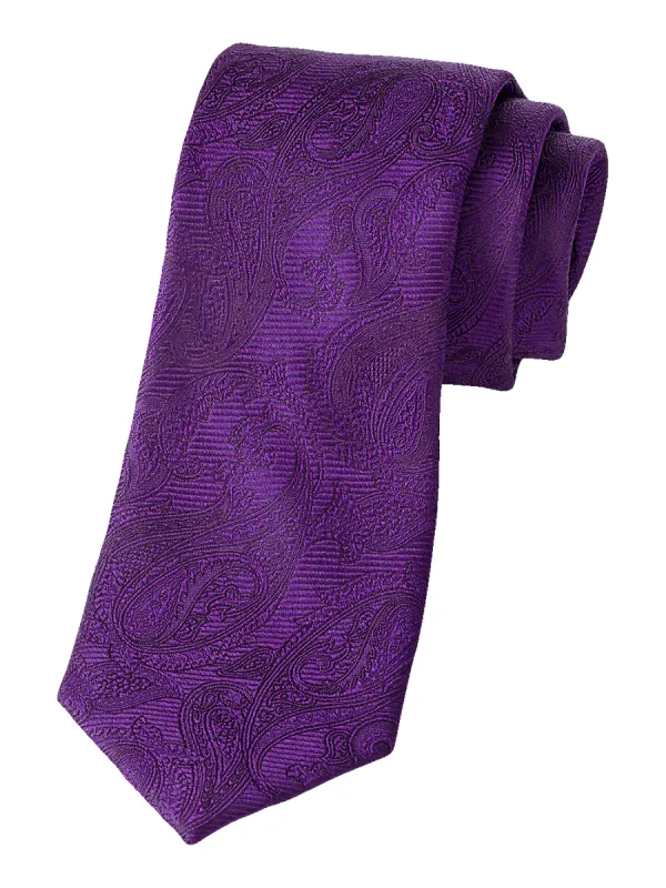 Paisley Woven Silk Tie - Purple sold by Paul Fredrick