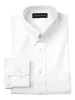 Pure Cotton Pinpoint Solid Color Snap Tab Collar Dress Shirt - White sold by Paul Fredrick