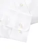 Pure Cotton Pinpoint Solid Color Snap Tab Collar Dress Shirt - White sold by Paul Fredrick