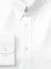 Pure Cotton Pinpoint Solid Color Snap Tab Collar Dress Shirt - White sold by Paul Fredrick