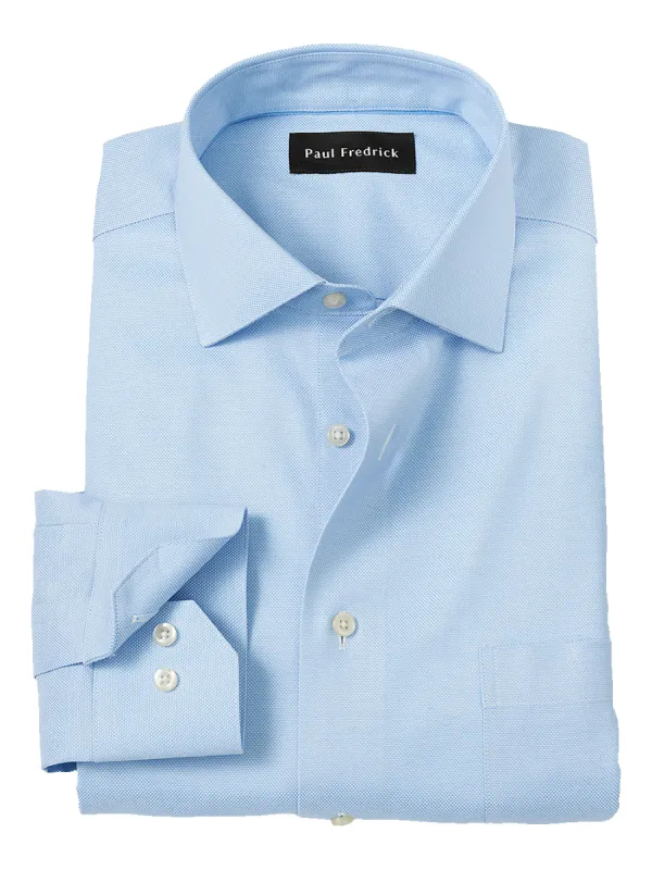 Royal Oxford Comfort Stretch Non-Iron Solid Dress Shirt - Blue sold by Paul Fredrick