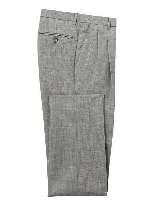 Wool Sharkskin Pleated Pants - Grey sold by Paul Fredrick