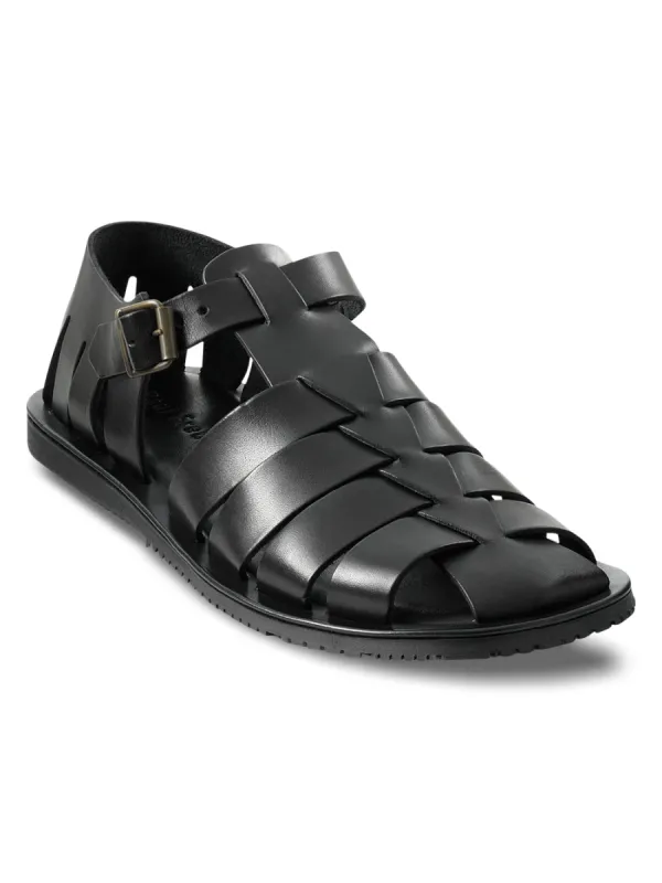 Roland Fisherman Sandal - Black sold by Paul Fredrick