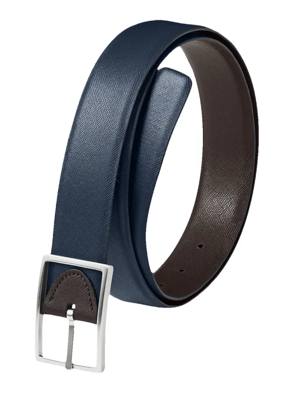 Anderson Reversible Belt - Navy/brown sold by Paul Fredrick