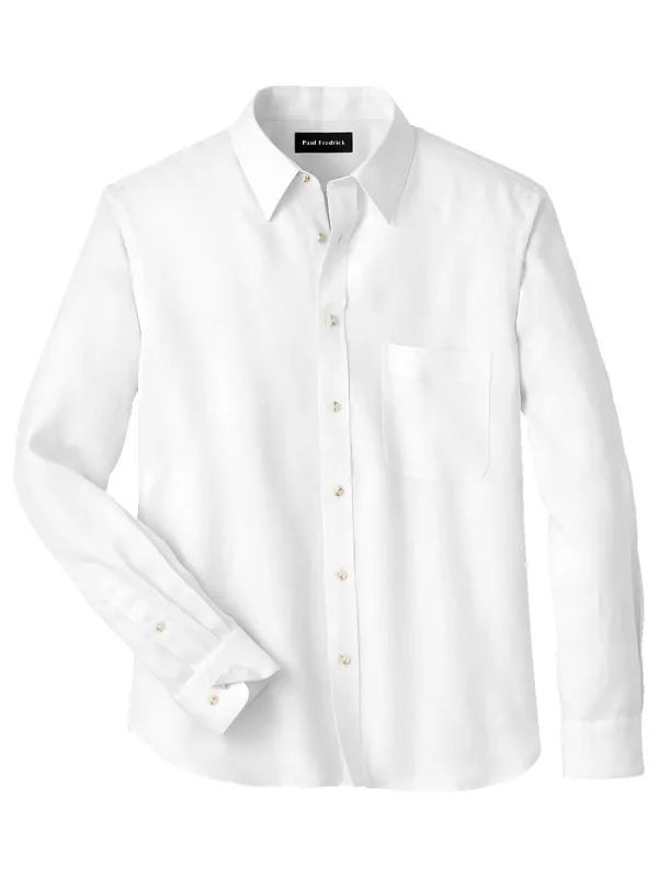 Linen Solid Casual Shirt - White sold by Paul Fredrick