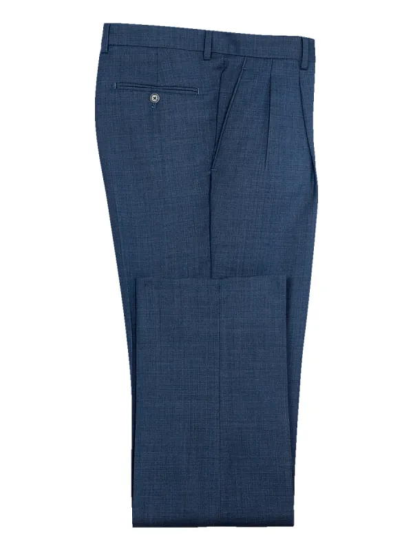 Sharkskin Pleated Pants - Navy sold by Paul Fredrick