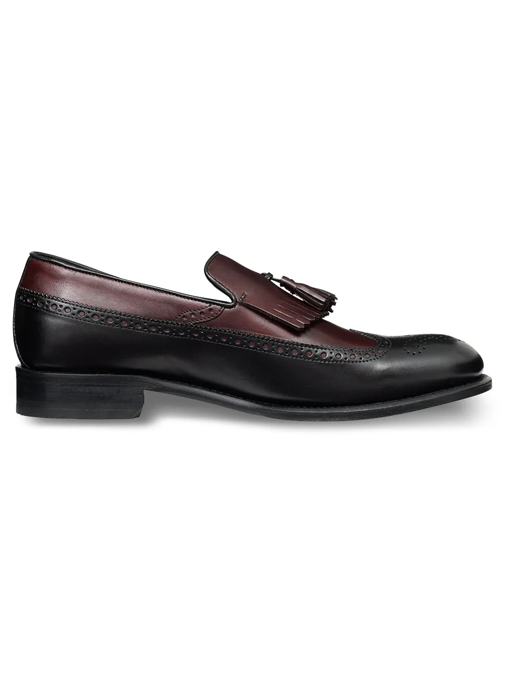 Maxwell Tassel Loafer - Black/burgundy sold by Paul Fredrick product image thumbnail 2