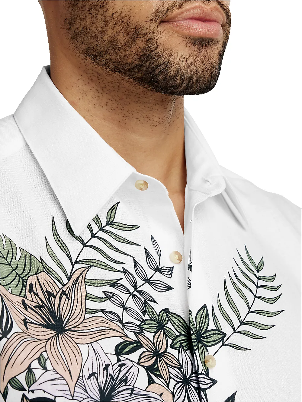 Linen Print Panel Casual Shirt - Multi sold by Paul Fredrick product image thumbnail 3