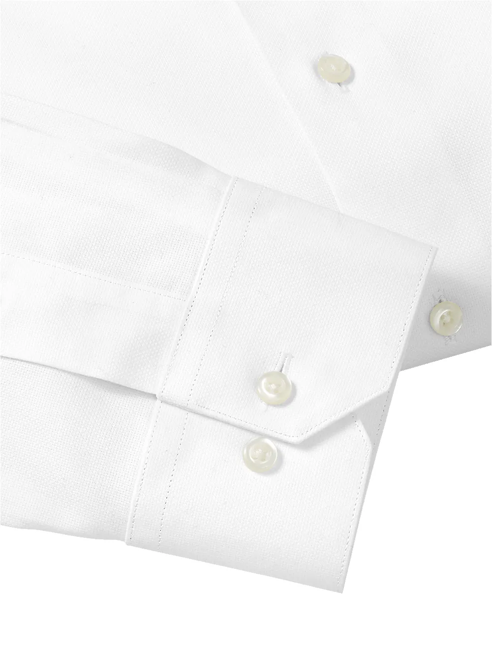 Royal Oxford Comfort Stretch Non-Iron Solid Dress Shirt - White sold by Paul Fredrick product image thumbnail 4