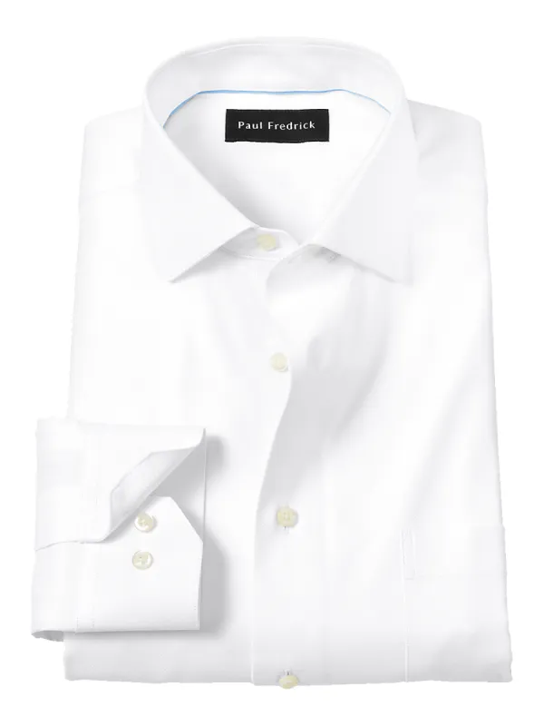 Royal Oxford Comfort Stretch Non-Iron Solid Dress Shirt - White sold by Paul Fredrick