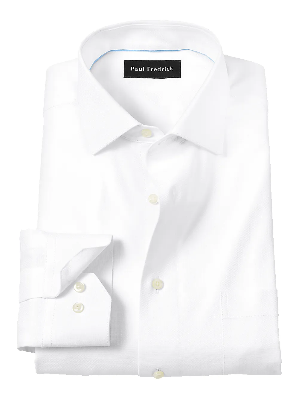 Royal Oxford Comfort Stretch Non-Iron Solid Dress Shirt - White sold by Paul Fredrick