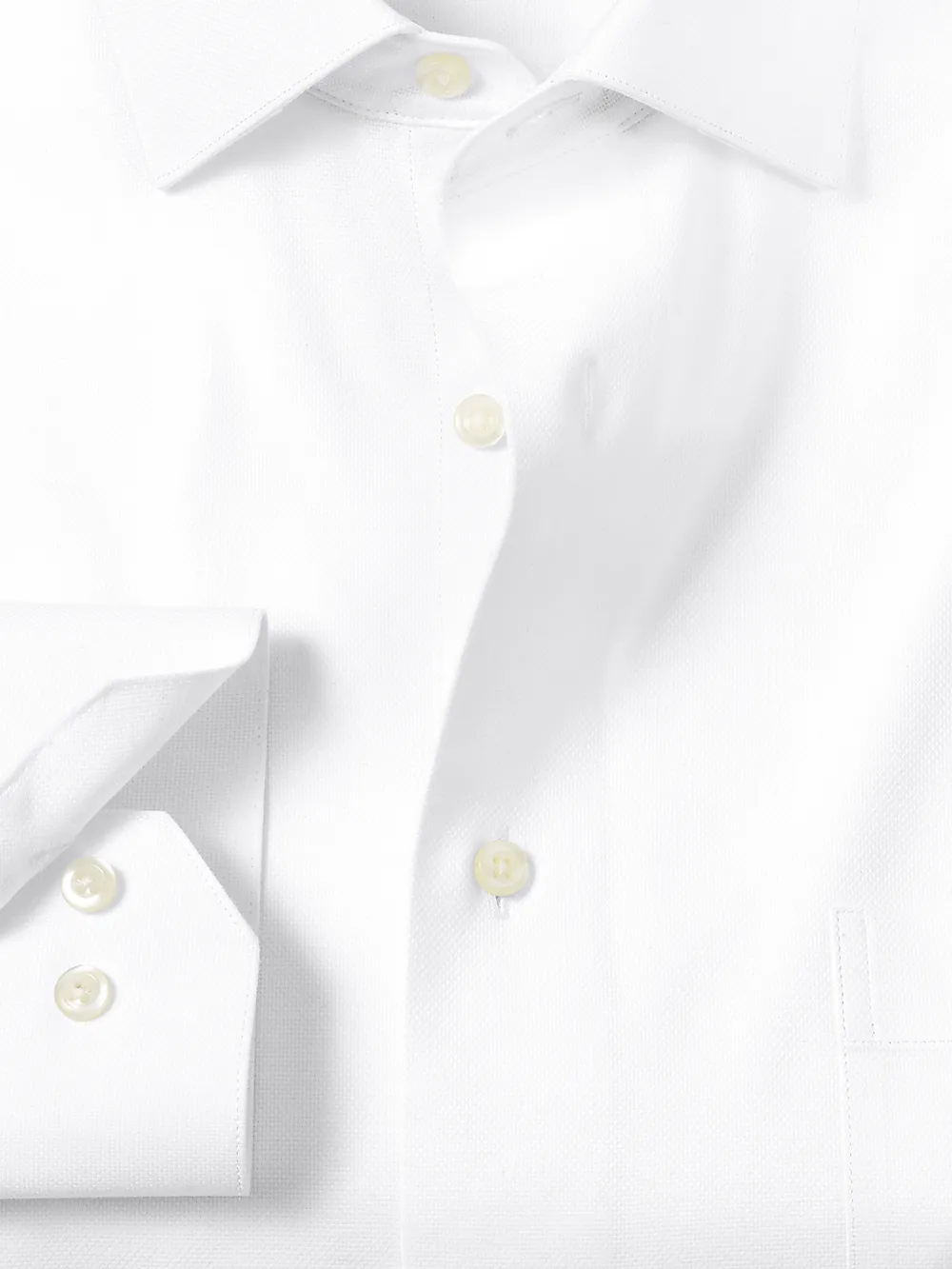 Royal Oxford Comfort Stretch Non-Iron Solid Dress Shirt - White sold by Paul Fredrick product image thumbnail 2