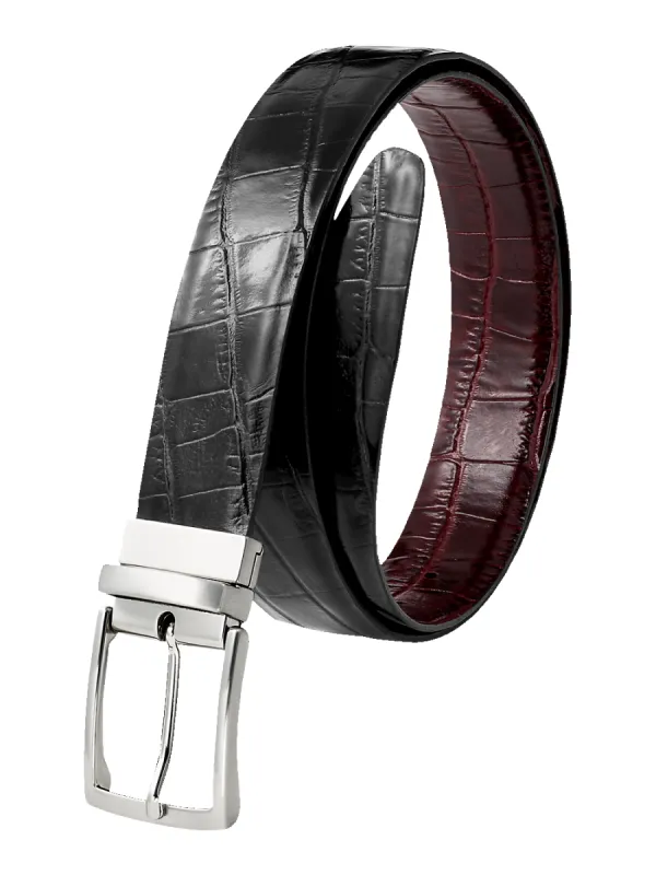Patrick Reversible Belt - Black/burgundy sold by Paul Fredrick