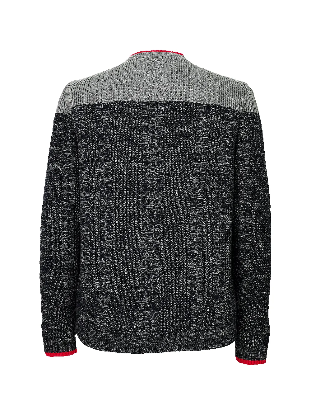 Cotton Cable Crew Neck Sweater - Black/grey sold by Paul Fredrick product image thumbnail 2