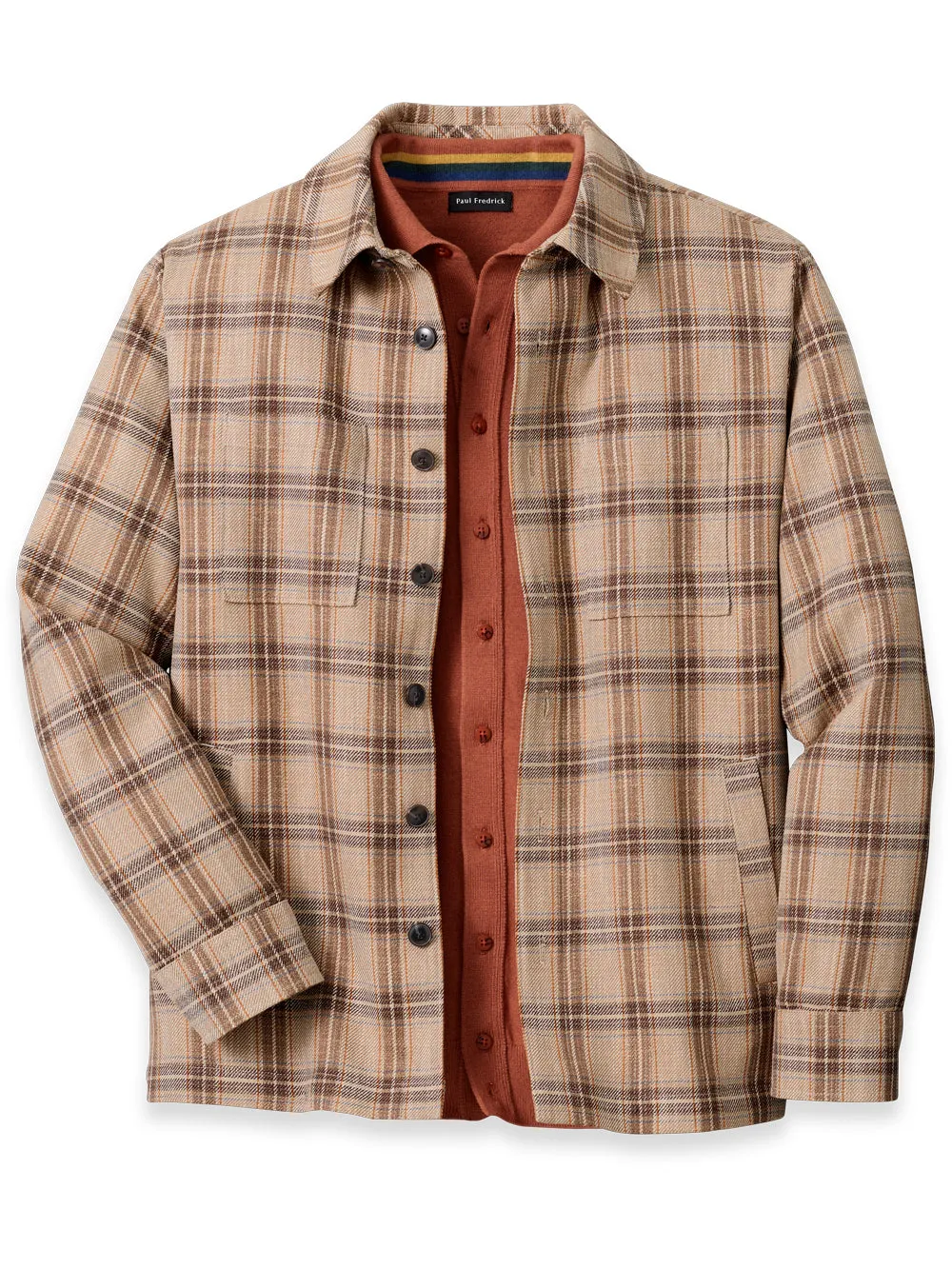Wool Blend Plaid Shirt Jacket sold by Paul Fredrick