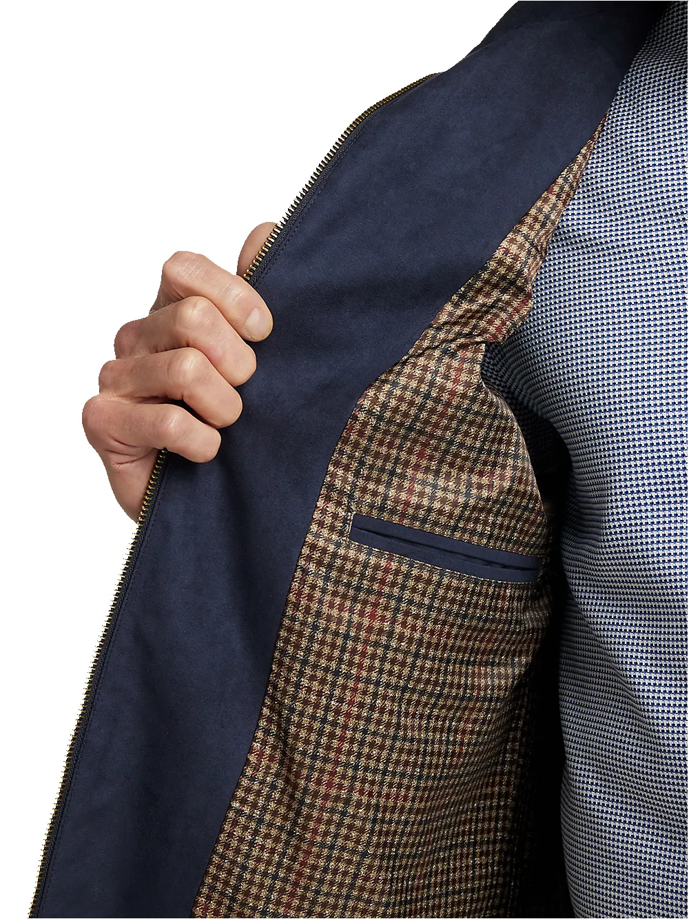 Microsuede Vest - Navy sold by Paul Fredrick product image thumbnail 4