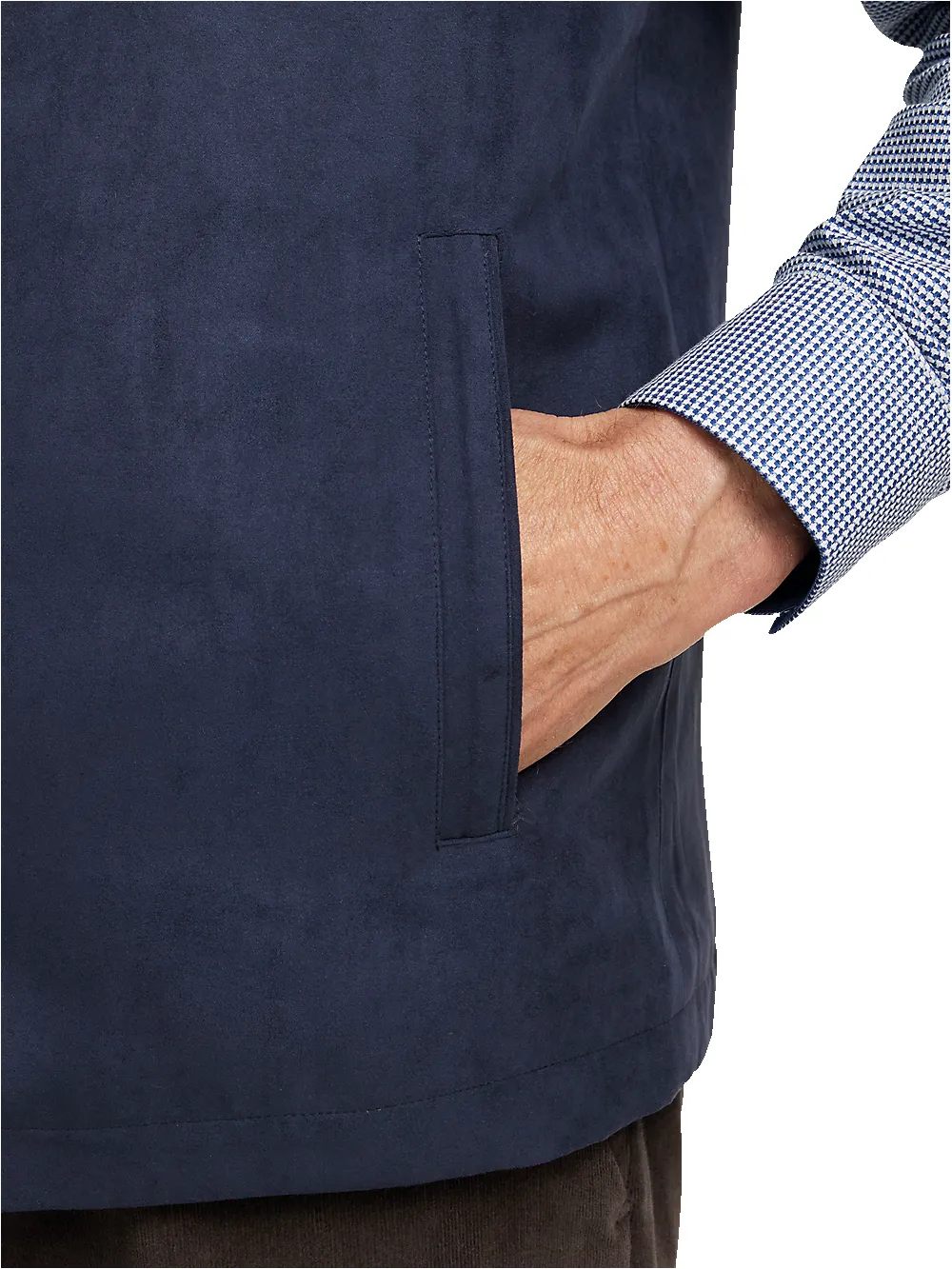 Microsuede Vest - Navy sold by Paul Fredrick product image thumbnail 3