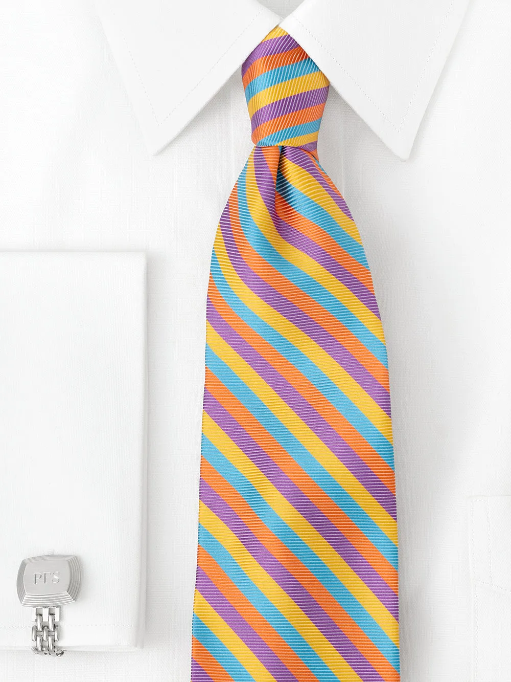 Stripe Woven Silk Tie sold by Paul Fredrick product image thumbnail 2