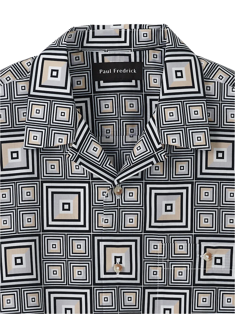 Cotton Geometric Casual Shirt - Black/white sold by Paul Fredrick product image thumbnail 2