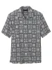 Cotton Geometric Casual Shirt - Black/white sold by Paul Fredrick
