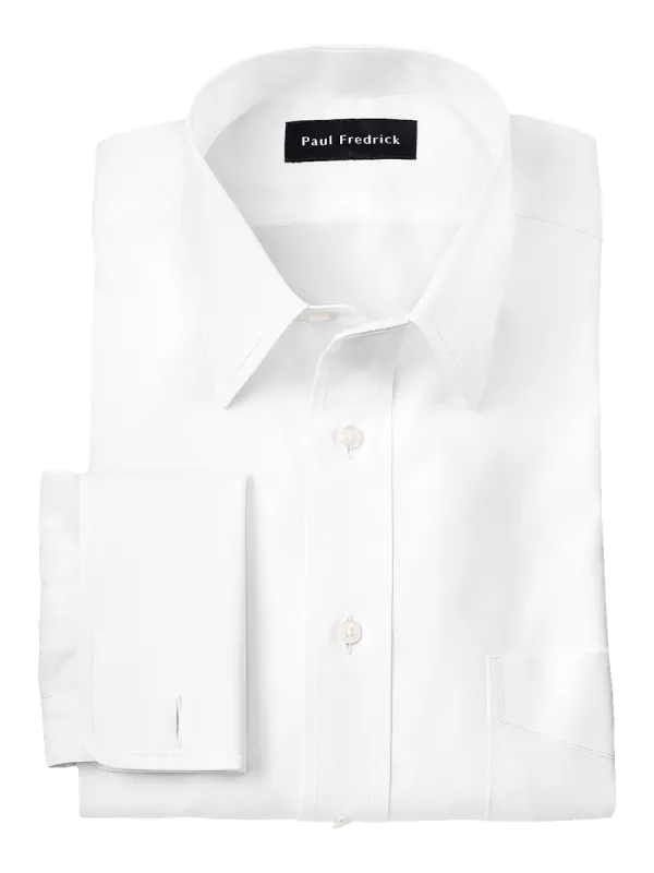 Supima Non-Iron Cotton Solid Color Straight Collar French Cuff Dress Shirt - White sold by Paul Fredrick