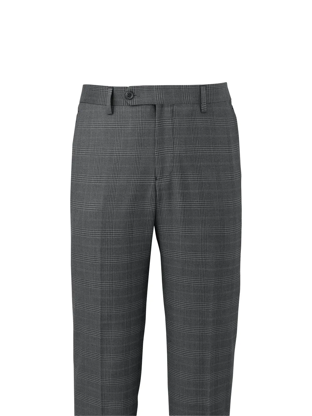 Microfiber Plaid Flat Front Pants sold by Paul Fredrick product image thumbnail 2