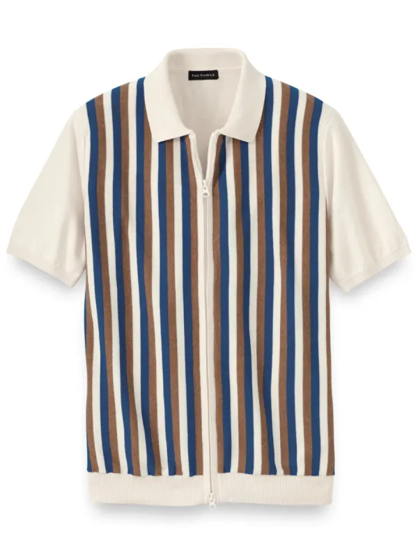 Cotton Full Zip Polo sold by Paul Fredrick