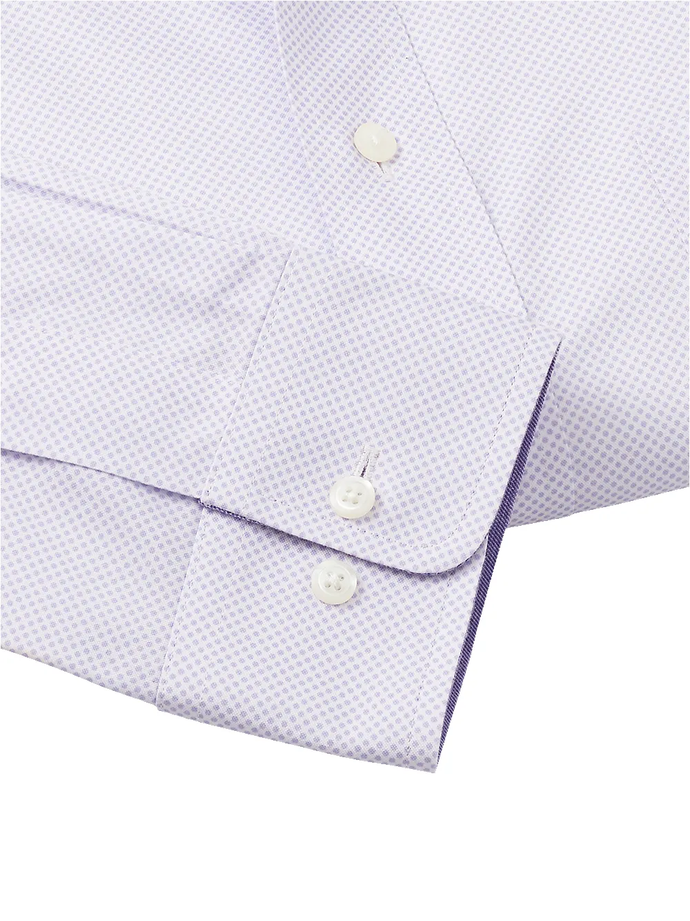 Non-Iron Cotton Circle Print Dress Shirt With Contrast Trim - Purple sold by Paul Fredrick product image thumbnail 4