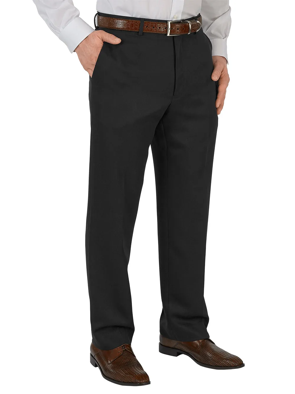 Microfiber Solid Pants - Black sold by Paul Fredrick