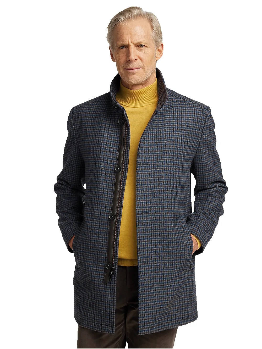 Wool Blend Check Carcoat - Multi sold by Paul Fredrick product image thumbnail 2