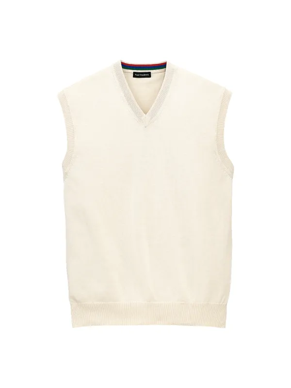 Supima Cotton Vest - Ivory sold by Paul Fredrick