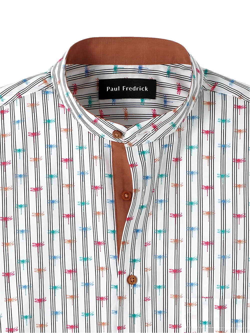 Cotton Stripe Print Casual Shirt With Contrast Trim - White Multi sold by Paul Fredrick product image thumbnail 2