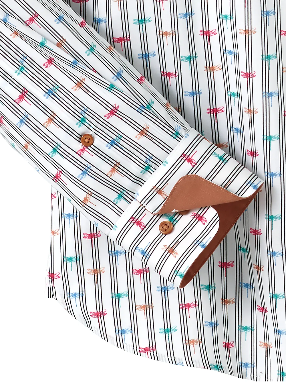 Cotton Stripe Print Casual Shirt With Contrast Trim - White Multi sold by Paul Fredrick product image thumbnail 3