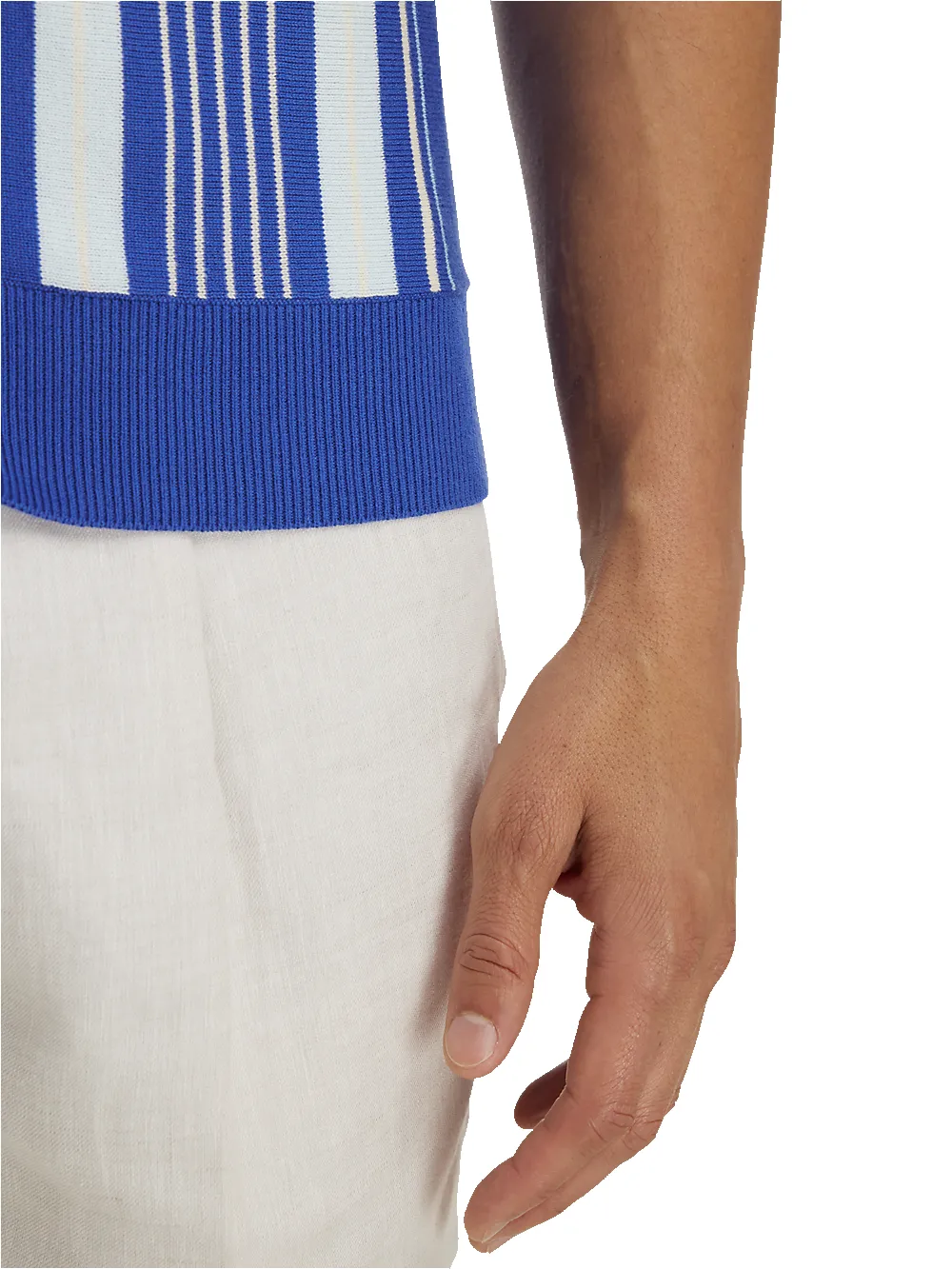 Cotton Full Zip Polo - Cobalt sold by Paul Fredrick product image thumbnail 4