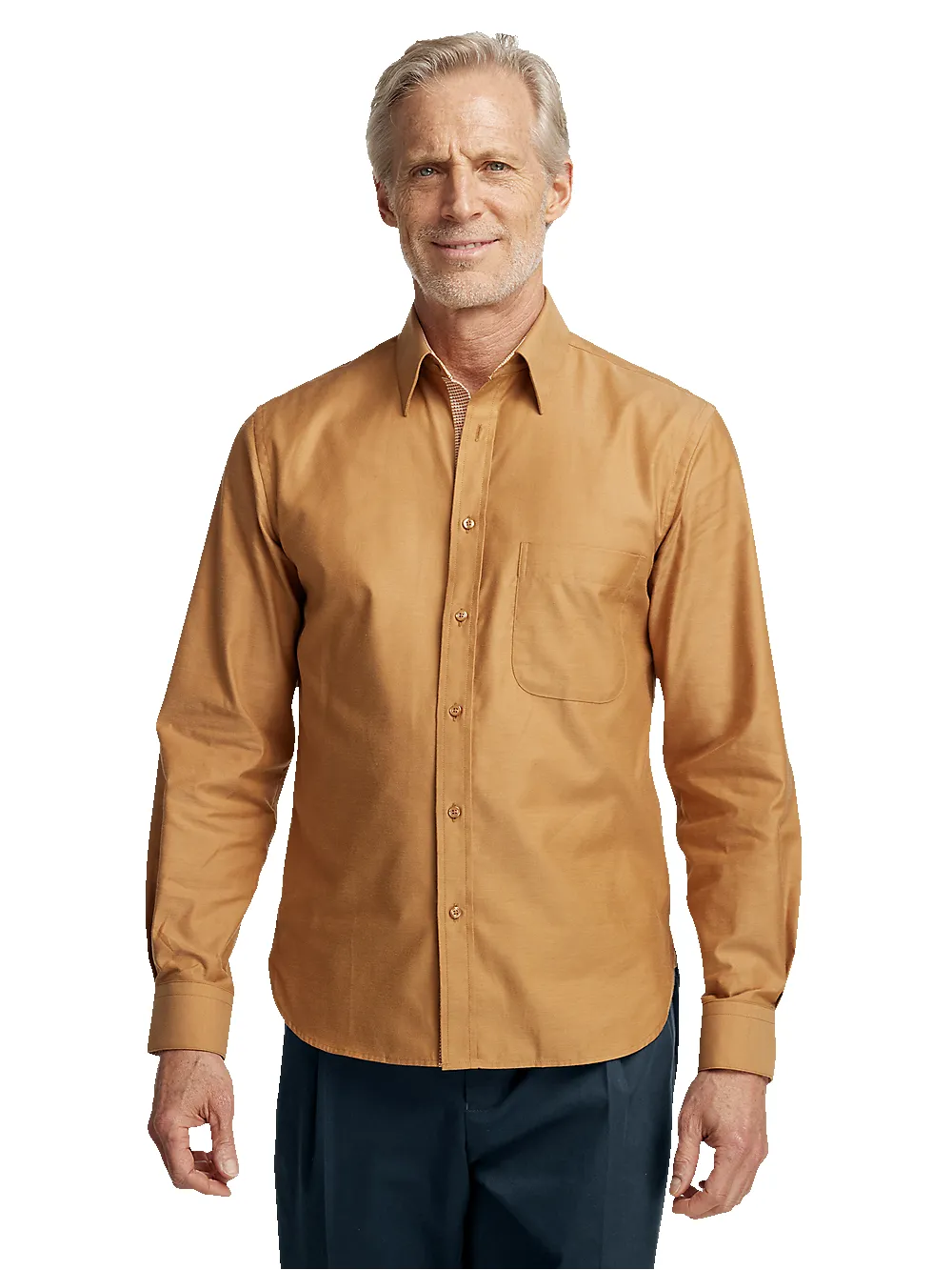 Cotton Solid Casual Shirt - Light Rust sold by Paul Fredrick product image thumbnail 2