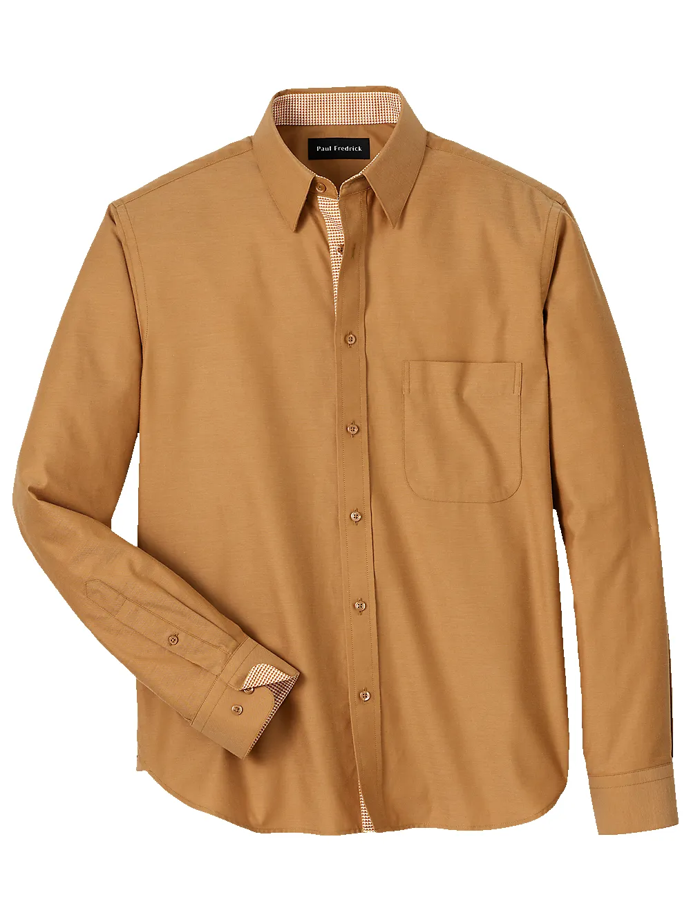 Cotton Solid Casual Shirt - Light Rust sold by Paul Fredrick