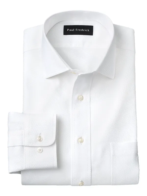 Non-Iron Cotton Twill Spread Collar Dress Shirt - White sold by Paul Fredrick