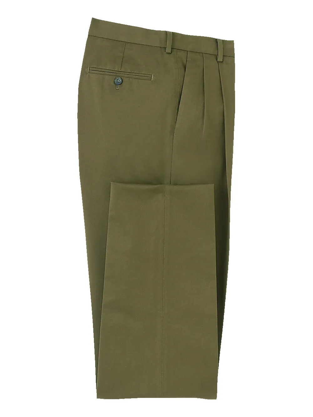 Non-Iron Cotton Stretch Twill Pant - Dark Olive sold by Paul Fredrick product image thumbnail 4