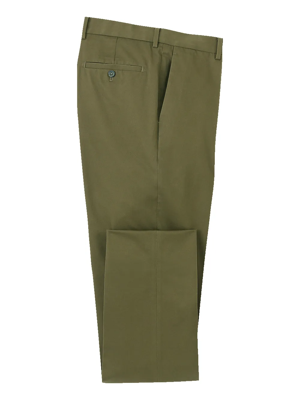 Non-Iron Cotton Stretch Twill Pant - Dark Olive sold by Paul Fredrick