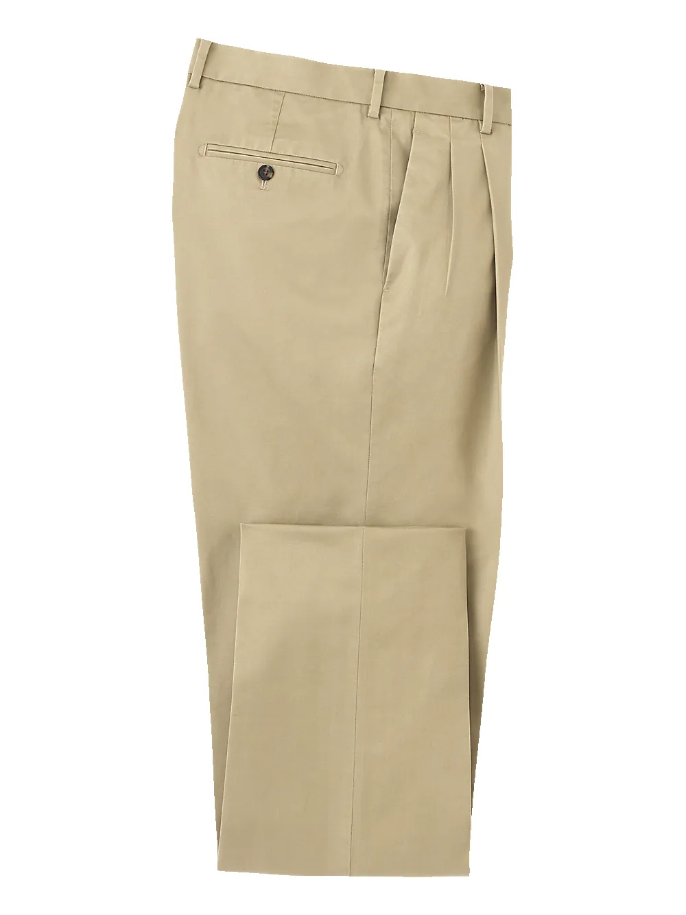 Non-Iron Cotton Stretch Twill Pant - Dark Khaki sold by Paul Fredrick product image thumbnail 4