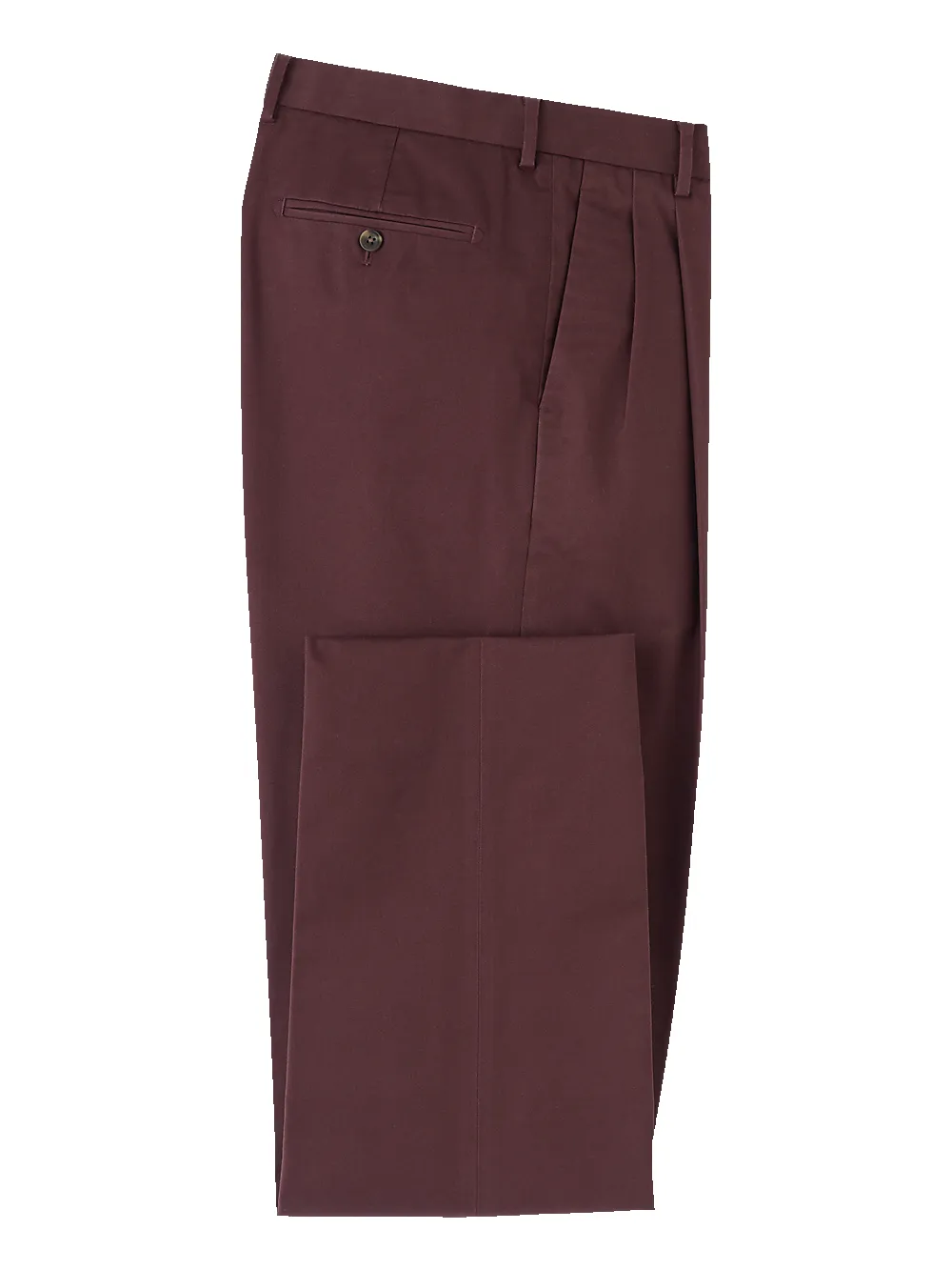 Non-Iron Cotton Stretch Twill Pant - Wine sold by Paul Fredrick product image thumbnail 4