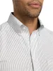 Non-Iron Cotton Stripe Dress Shirt With Contrast Trim - Black sold by Paul Fredrick