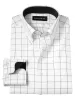 Non-Iron Cotton Windowpane Dress Shirt With Contrast Trim - Black sold by Paul Fredrick