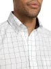 Non-Iron Cotton Windowpane Dress Shirt With Contrast Trim - Black sold by Paul Fredrick