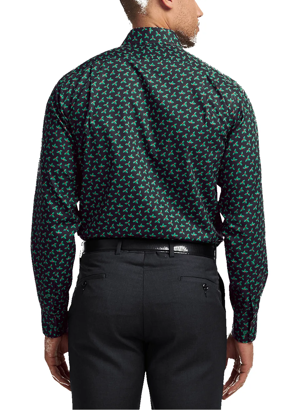 Non-Iron Cotton Holly Dress Shirt With Contrast Trim - Black sold by Paul Fredrick product image thumbnail 5
