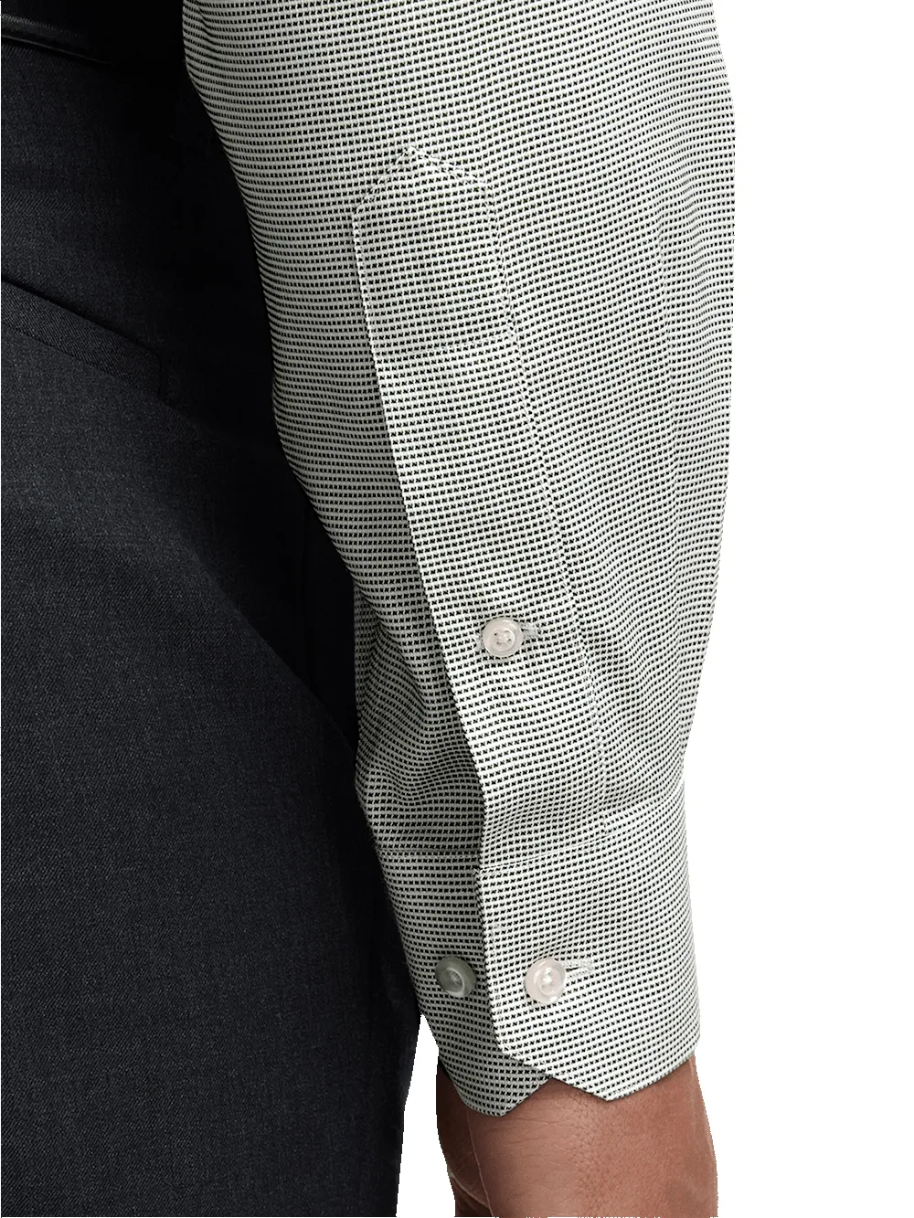 Comfort Stretch Non-Iron Solid Dress Shirt - Green sold by Paul Fredrick product image thumbnail 4