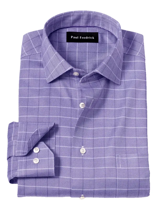 Comfort Stretch Non-Iron Check Dress Shirt - Purple sold by Paul Fredrick