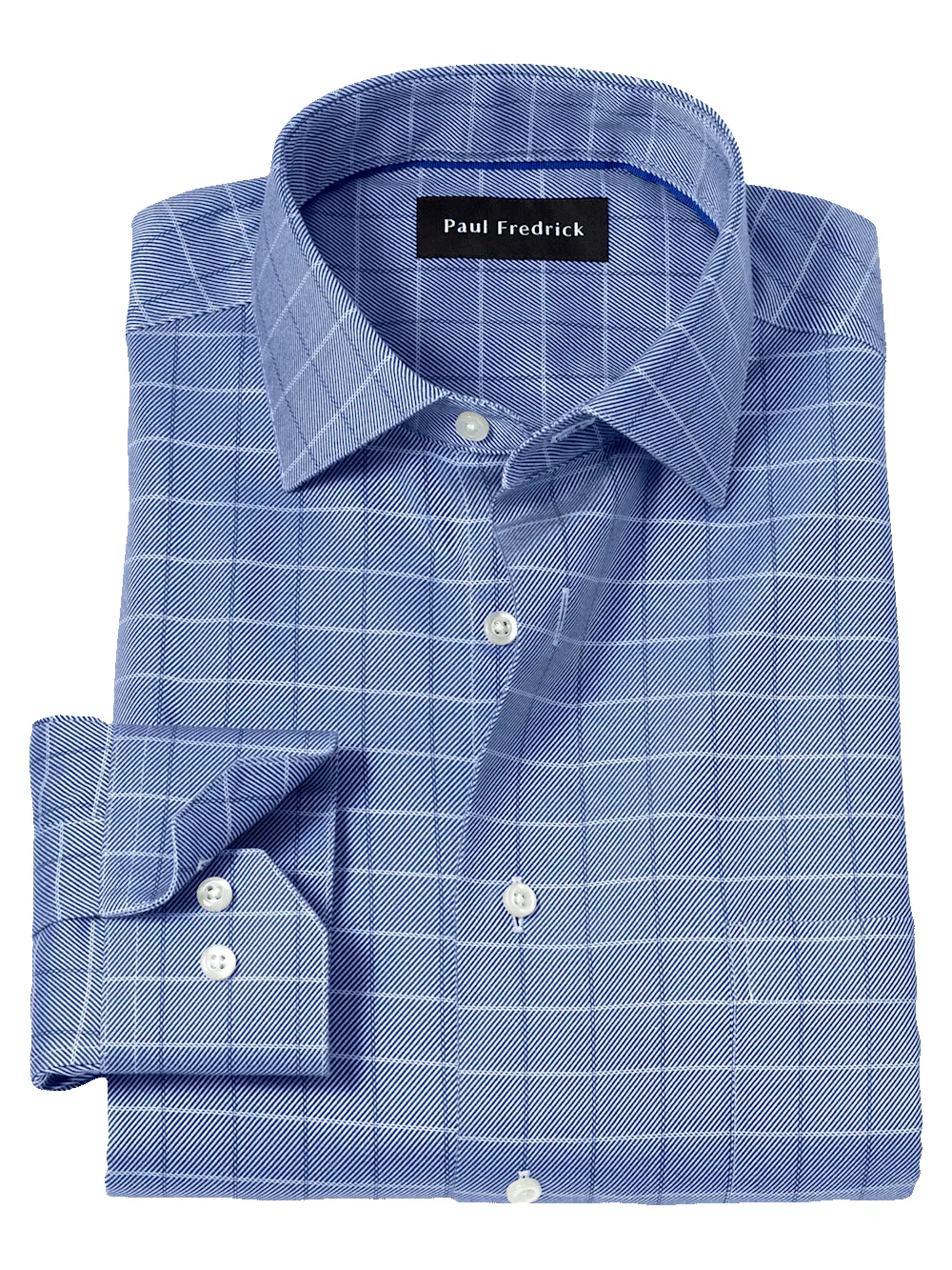Comfort Stretch Non-Iron Check Dress Shirt - Cobalt sold by Paul Fredrick