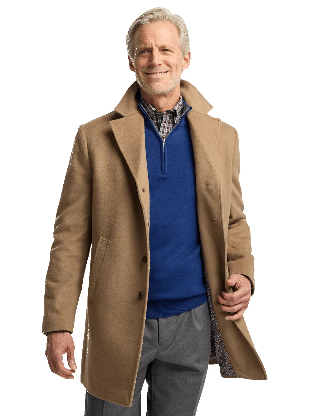 Wool Blend Topcoat - Camel sold by Paul Fredrick product image thumbnail 3